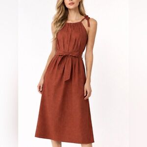 NWOT Lalavon Sleeveless Dress with Tie Straps Size L